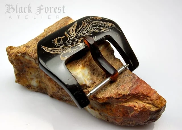 African Ox Horn Buckle 22/24/26mm - Phoenix for Seiko, Panerai, Maranez, Sevenfriday...