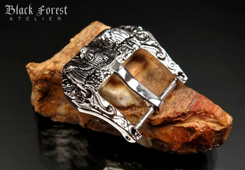 Silver Color Bronze Eagle Shield Buckle for Seiko, Panerai, Maranez, Sevenfriday – image 4