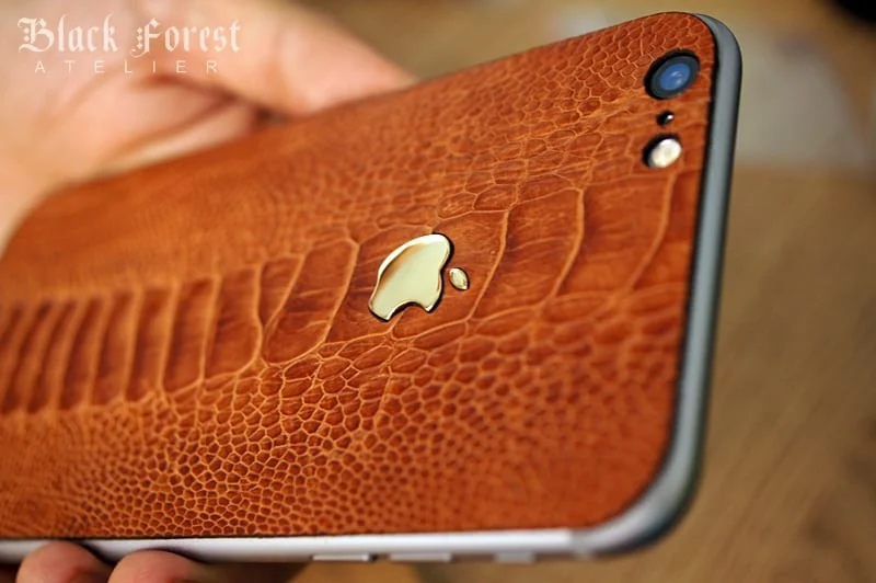 Apple-Logo aus massivem Gold 8kt 333 für Aufkleber aus exotischem Leder – Bild 10