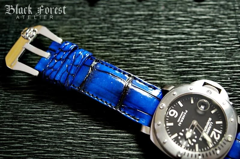 Patinated Crocodile 24mm Padded Strap compatible Panerai Nr01 – image 5