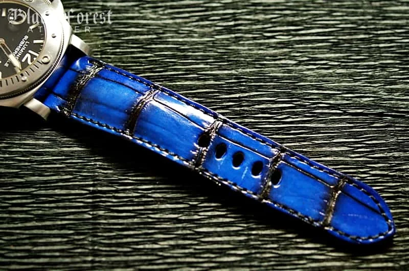 Patinated Crocodile 24mm Padded Strap compatible Panerai Nr01 – image 4