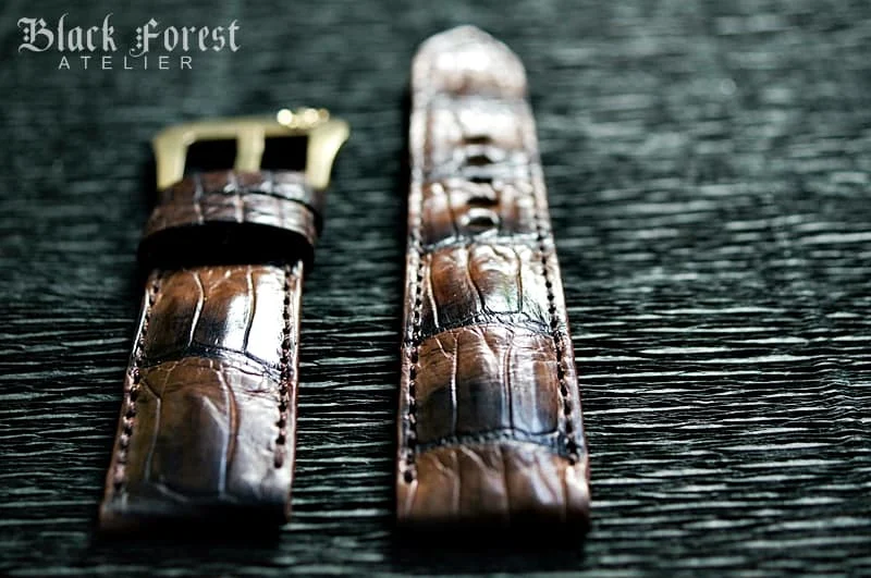 Patinated Crocodile 24mm Padded Strap compatible Panerai Nr02