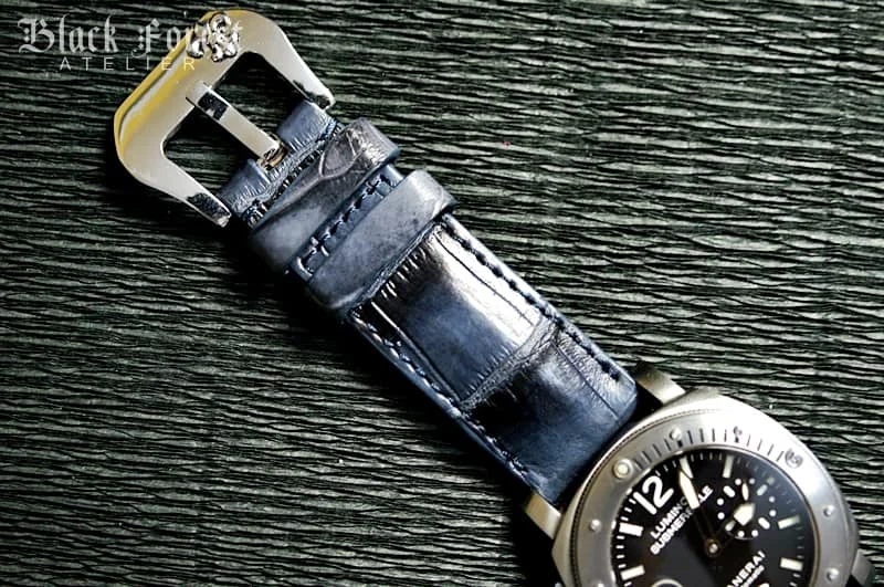 Patinated Crocodile 24mm Padded Strap compatible Panerai Nr03 – image 4
