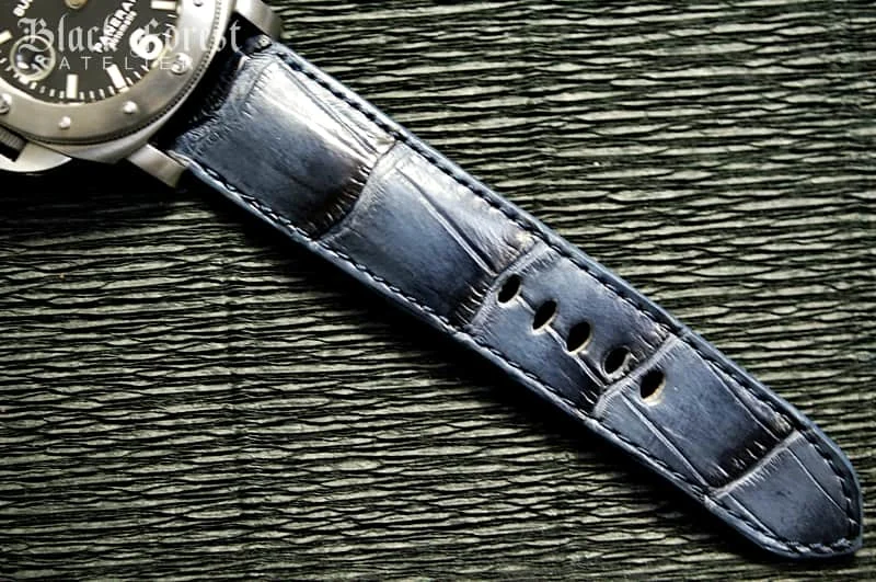 Patinated Crocodile 24mm Padded Strap compatible Panerai Nr03 – image 3