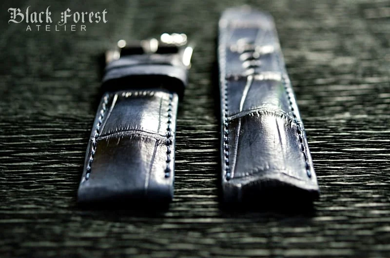 Patinated Crocodile 24mm Padded Strap compatible Panerai Nr03