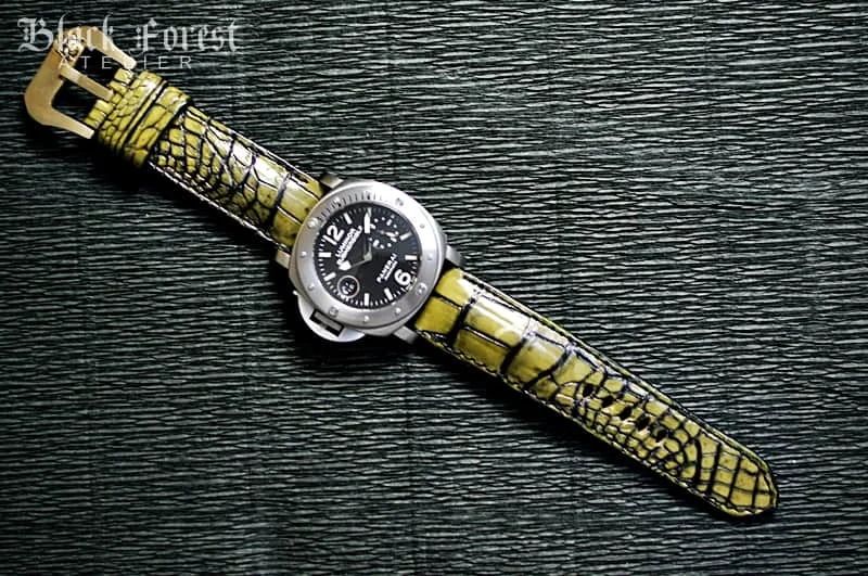 Patinated Crocodile 24mm Padded Strap compatible Panerai Nr04 – image 7