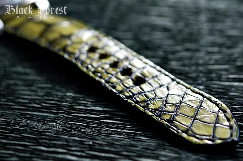 Patinated Crocodile 24mm Padded Strap compatible Panerai Nr04 – image 5