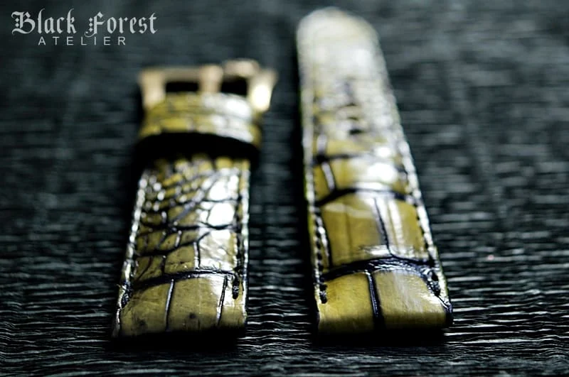 Patinated Crocodile 24mm Padded Strap compatible Panerai Nr04