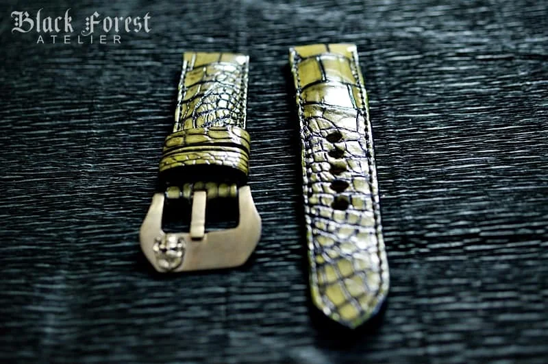 Patinated Crocodile 24mm Padded Strap compatible Panerai Nr04 – image 3
