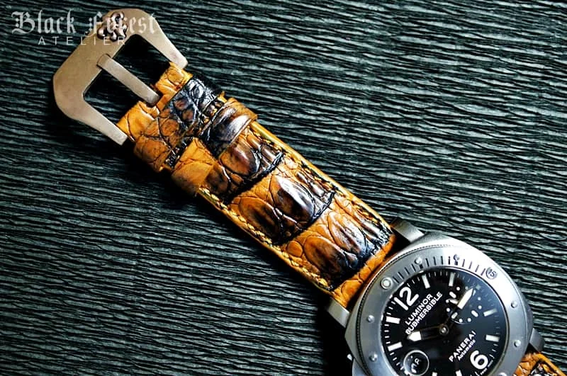 Patinated Crocodile 24mm Padded Strap compatible Panerai Nr05 – image 5