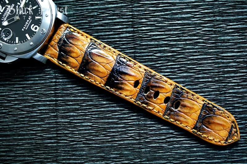 Patinated Crocodile 24mm Padded Strap compatible Panerai Nr05 – image 4
