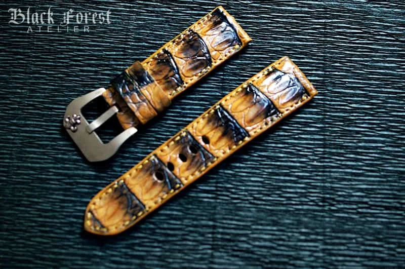 Patinated Crocodile 24mm Padded Strap compatible Panerai Nr05 – image 3