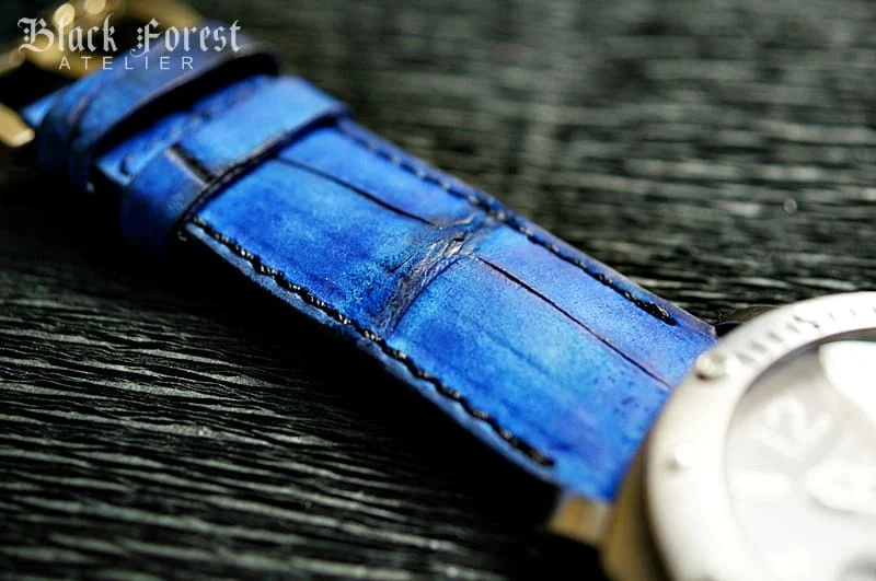 Nubuck Patinated Crocodile 24mm Padded Strap compatible Panerai Nr07 – image 5