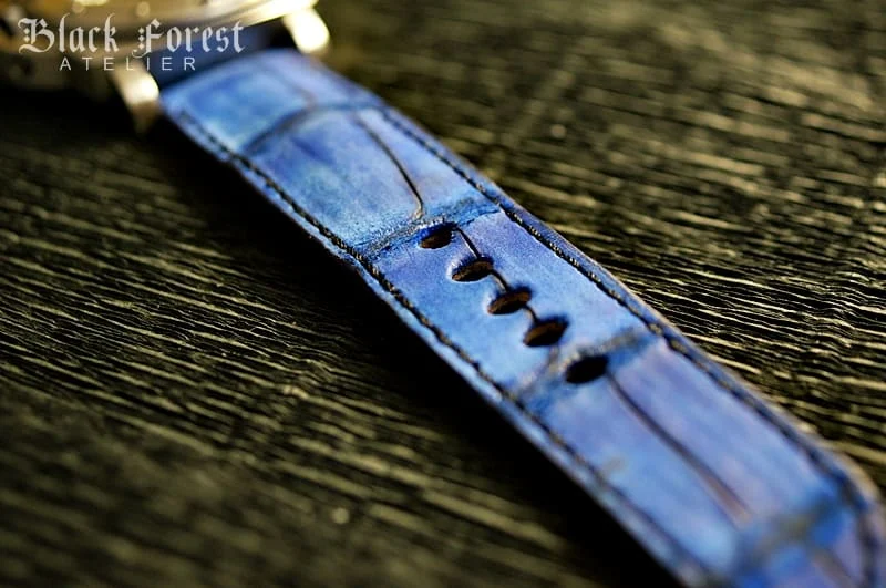 Nubuck Patinated Crocodile 24mm Padded Strap compatible Panerai Nr07 – image 4