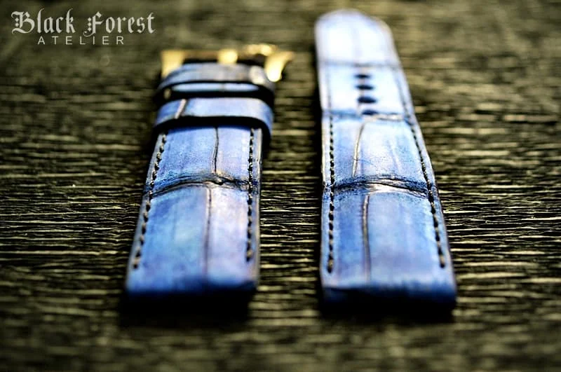 Nubuck Patinated Crocodile 24mm Padded Strap compatible Panerai Nr07