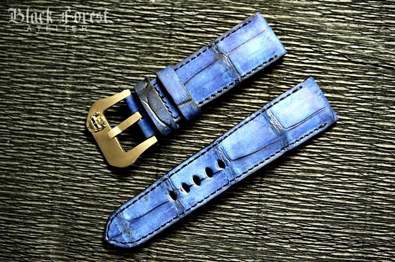 Nubuck Patinated Crocodile 24mm Padded Strap compatible Panerai Nr07 – image 3
