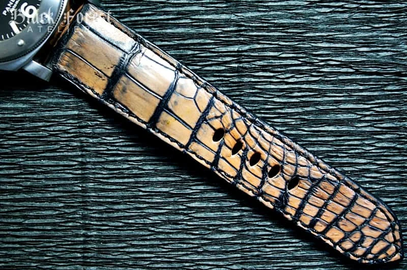 Patinated Crocodile 24mm Padded Strap compatible Panerai Nr10 – image 6
