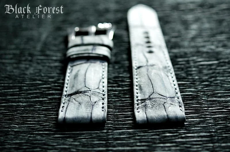 Nubuck Patinated Crocodile 24mm Padded Strap compatible Panerai Nr11