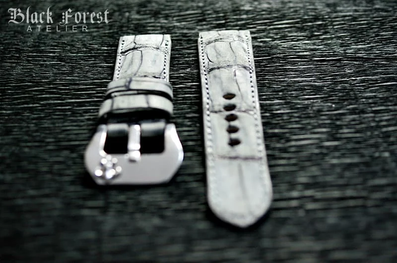 Nubuck Patinated Crocodile 24mm Padded Strap compatible Panerai Nr11 – image 3