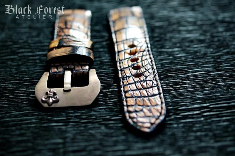 Patinated Crocodile 24mm Padded Strap compatible Panerai Nr10 – image 3