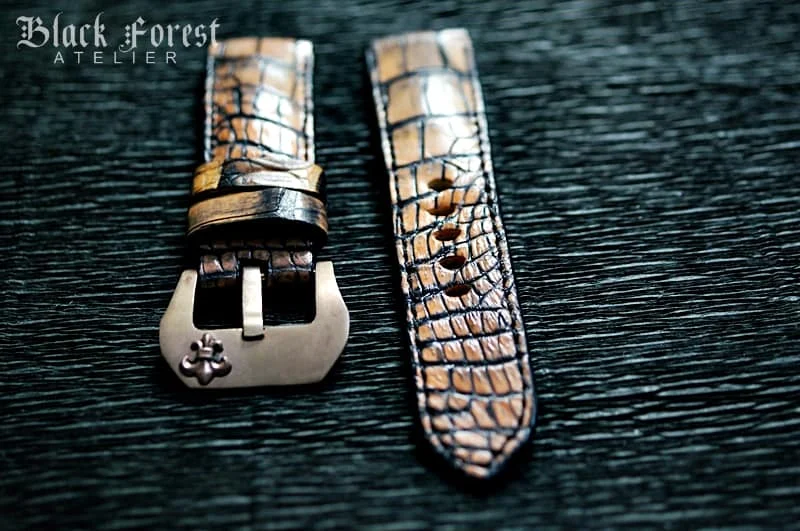 Patinated Crocodile 24mm Padded Strap compatible Panerai Nr10 – image 4