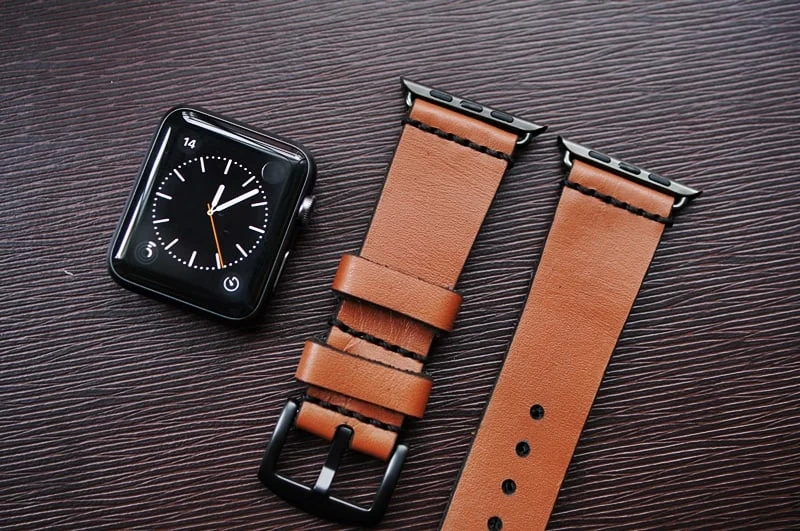 AWBF93-D60 handgefertigt Vintage Leder Uhrenarmband incl. Lugs Adapter für Apple Watch (oder Apple Watch Sport) 42mm oder 38mm