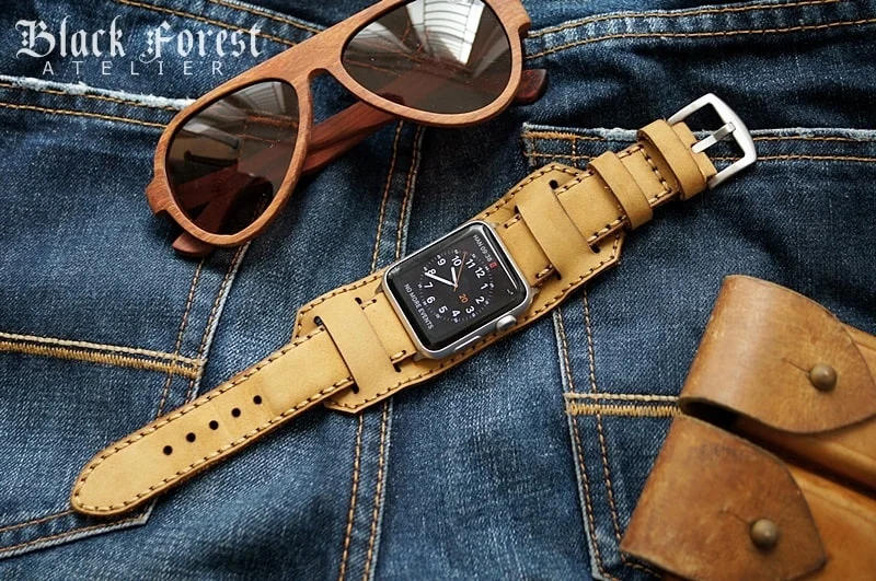 CUFF handgefertigt Leder Uhrenarmband incl. Lugs Adapter für Apple Watch (oder Apple Watch Sport) 42mm oder 38mm