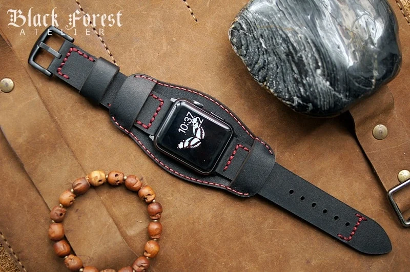 CUFF handgefertigt Leder Uhrenarmband incl. Lugs Adapter für Apple Watch (oder Apple Watch Sport) 42mm oder 38mm
