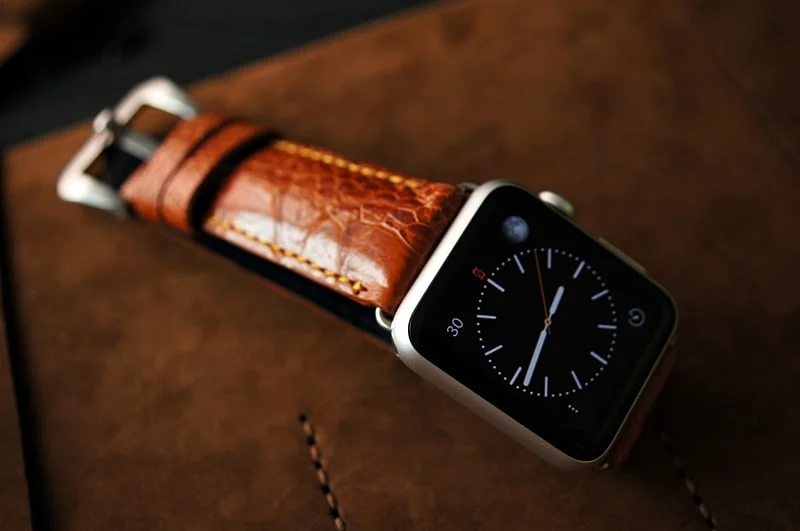 Handmade Ostrich Leg Strap incl. Lugs Adapter for Apple Watch (or Apple Watch Sport) 42mm or 38mm – image 2