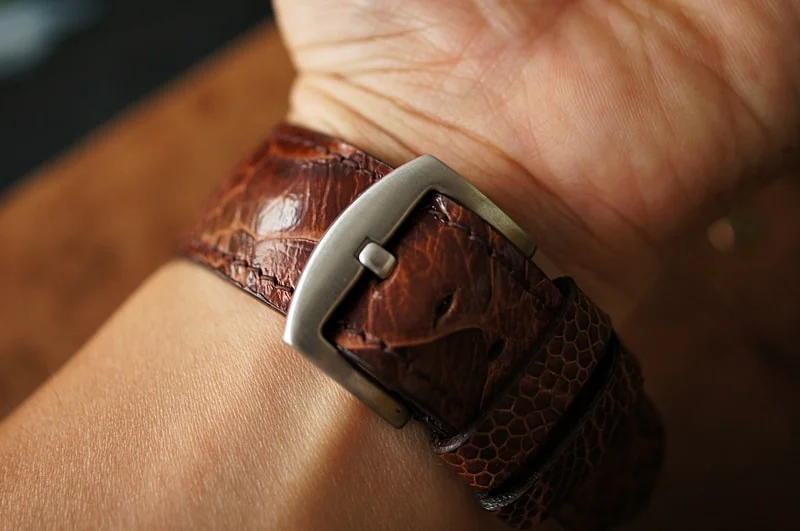 Handmade Ostrich Leg Strap 2 incl. Lugs Adapter for Apple Watch (or Apple Watch Sport) 42mm or 38mm – image 5