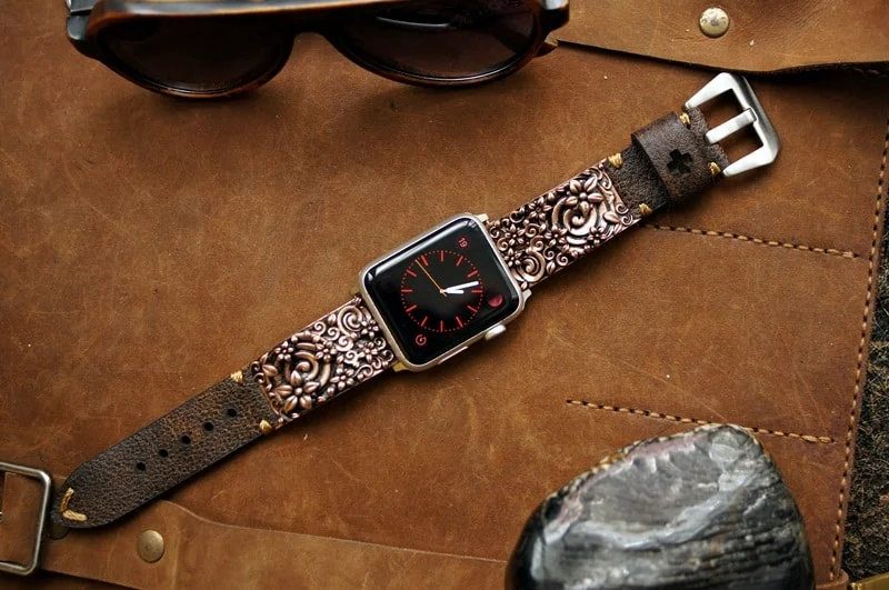 Sakura Bronze Anhänger Apple-Watch-Armband ( 2-teilig) für Panerai oder Apple Watch Serie 1,2,3,4,5,6,7,SE – Bild 4