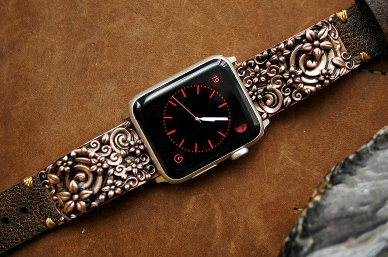 Sakura Bronze Anhänger Apple-Watch-Armband ( 2-teilig) für Panerai oder Apple Watch Serie 1,2,3,4,5,6,7,SE