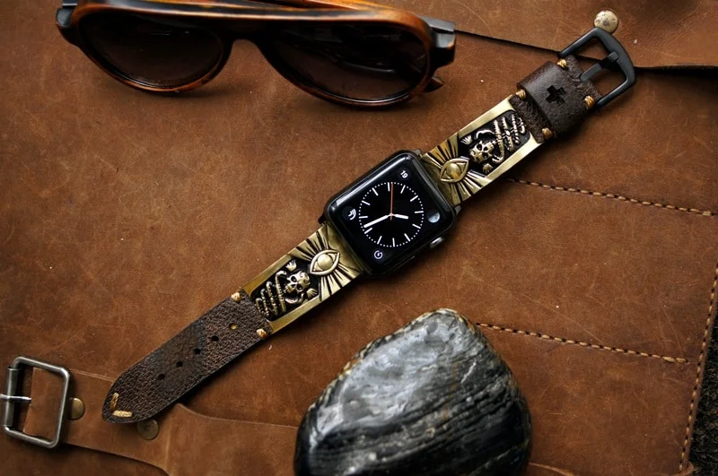 Skull Eyes Bronze Pendants Strap ( 2pieces) for Panerai or Apple Watch 1 2 3 – image 3