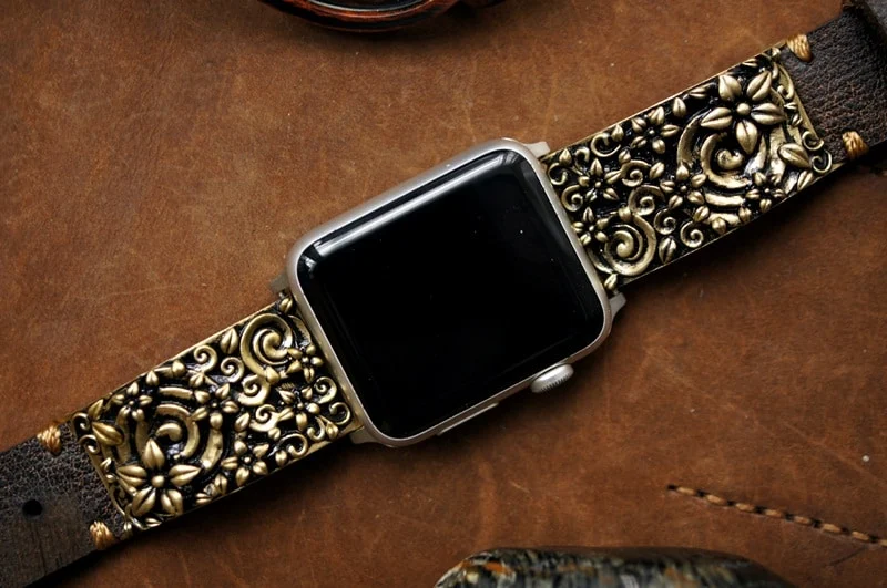 Sakura Bronze Anhänger Apple-Watch-Armband ( 2-teilig) für Panerai oder Apple Watch Serie 1,2,3,4,5,6,7,SE – Bild 5