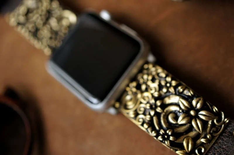 Sakura Bronze Anhänger Apple-Watch-Armband ( 2-teilig) für Panerai oder Apple Watch Serie 1,2,3,4,5,6,7,SE – Bild 6