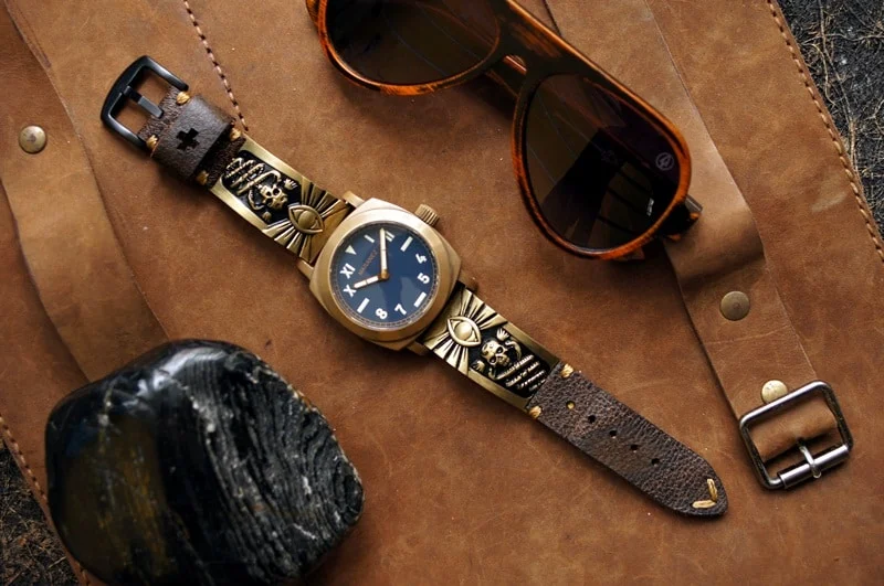 Skull Eyes Bronze Pendants Strap ( 2pieces) for Panerai or Apple Watch 1 2 3
