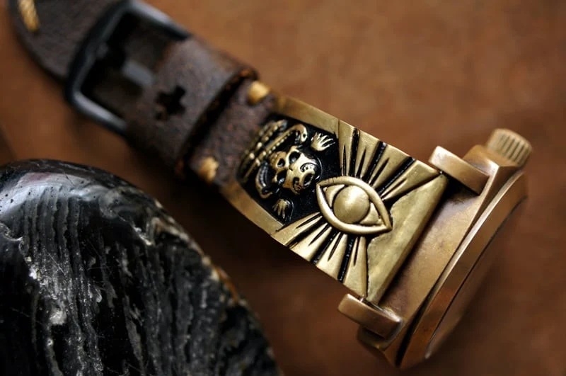 Skull Eyes Bronze Pendants Strap ( 2pieces) for Panerai or Apple Watch 1 2 3 – image 4