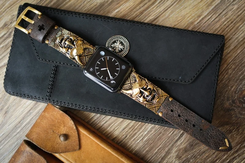 Hanya Yellow Bronze Pendants Strap ( 2pieces) for Panerai or Apple Watch 1 and 2