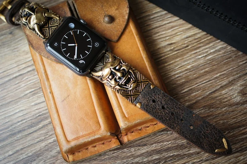 Hanya Yellow Bronze Pendants Strap ( 2pieces) for Panerai or Apple Watch 1 and 2 – image 5