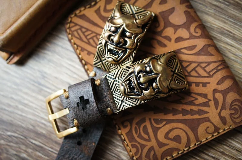 Hanya Yellow Bronze Pendants Strap ( 2pieces) for Panerai or Apple Watch 1 and 2 – image 3