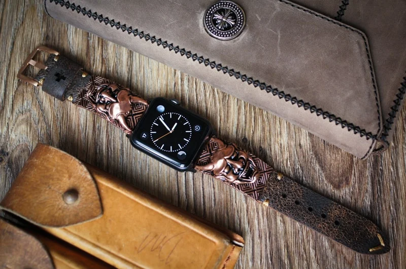 Hanya Pink Bronze Pendants Strap ( 2pieces) for Panerai or Apple Watch 1 and 2