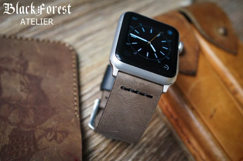 AWBF03-D3 handgefertigt Vintage Leder Uhrenarmband incl. Lugs Adapter für Apple Watch 1 Serie und 2 Serie (oder Apple Watch Sport) 42mm oder 38mm – Bild 5