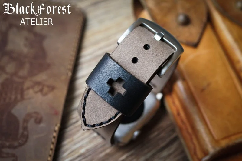 AWBF03-D3 handgefertigt Vintage Leder Uhrenarmband incl. Lugs Adapter für Apple Watch 1 Serie und 2 Serie (oder Apple Watch Sport) 42mm oder 38mm – Bild 4