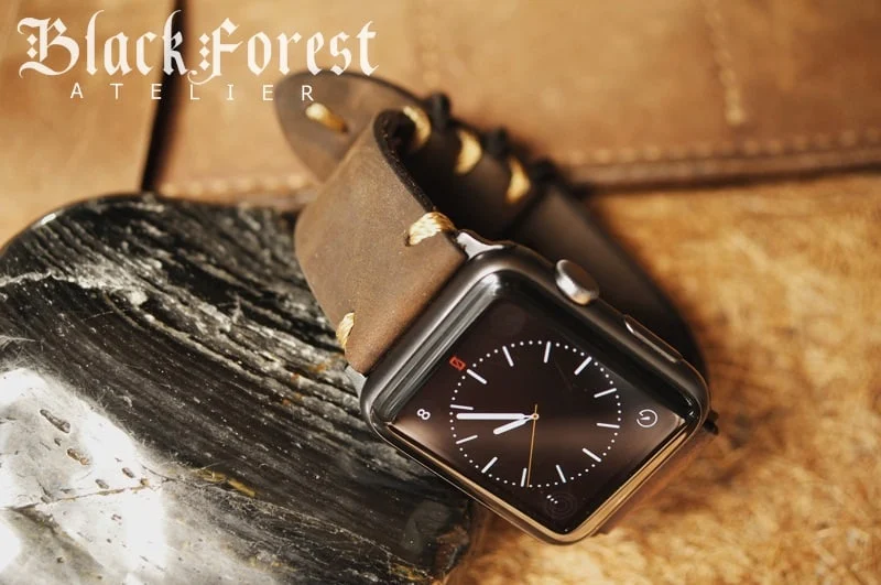 Maßanfertigung: NATO-Uhrenarmband aus Vintage-Leder inkl. Bandadapter und Schließe für Apple Watch (oder Sport) 42mm oder 38mm AW-NATO-BF15-D5 – Bild 6
