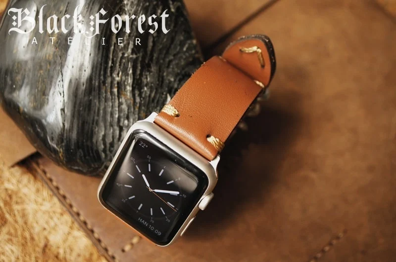 Maßanfertigung: NATO-Uhrenarmband aus Vintage-Leder inkl. Bandadapter und Schließe für Apple Watch (oder Sport) 42mm oder 38mm AW-NATO-BF20-D60 – Bild 2
