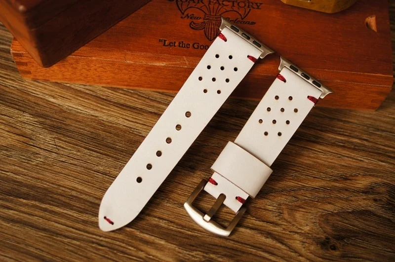 AWDH03-D91 handgefertigt Vintage Leder Uhrenarmband incl. Lugs Adapter für Apple Watch 1 Serie und 2 Serie (oder Apple Watch Sport) 42mm oder 38mm – Bild 2