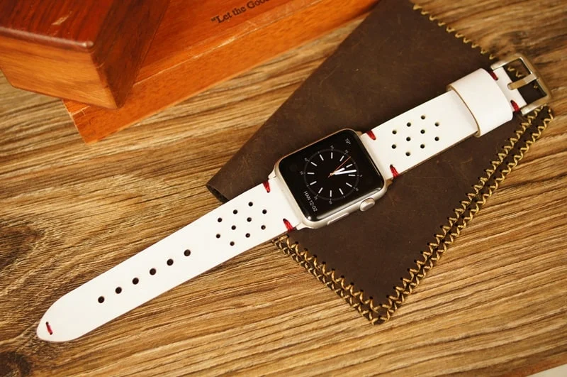 AWDH03-D91 handgefertigt Vintage Leder Uhrenarmband incl. Lugs Adapter für Apple Watch 1 Serie und 2 Serie (oder Apple Watch Sport) 42mm oder 38mm