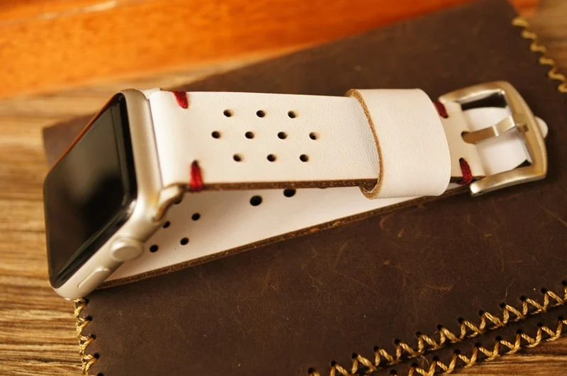 AWDH03-D91 handgefertigt Vintage Leder Uhrenarmband incl. Lugs Adapter für Apple Watch 1 Serie und 2 Serie (oder Apple Watch Sport) 42mm oder 38mm – Bild 4