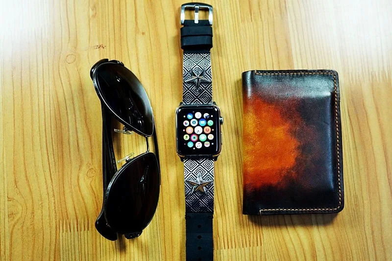 Apple-Watch-Armband mit Glücksstern-Anhänger (versilbert, gelbe Bronze, rosafarbene Bronze) für Serie 123456 SE, 38/40mm oder 42/44mm, Panerai, Seiko, Rolex