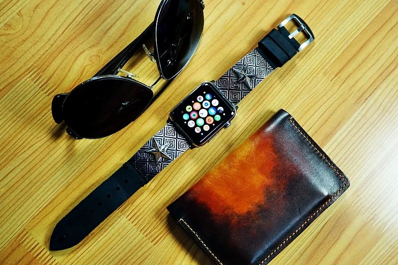 Apple-Watch-Armband mit Glücksstern-Anhänger (versilbert, gelbe Bronze, rosafarbene Bronze) für Serie 123456 SE, 38/40mm oder 42/44mm, Panerai, Seiko, Rolex – Bild 3
